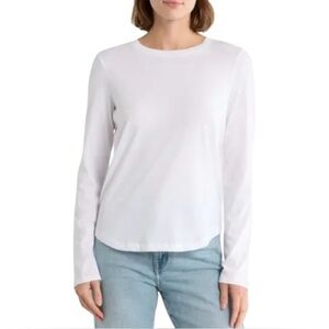 Madewell Women’s Long Sleeved Tee Shirt in Supima Cotton NWT XS White